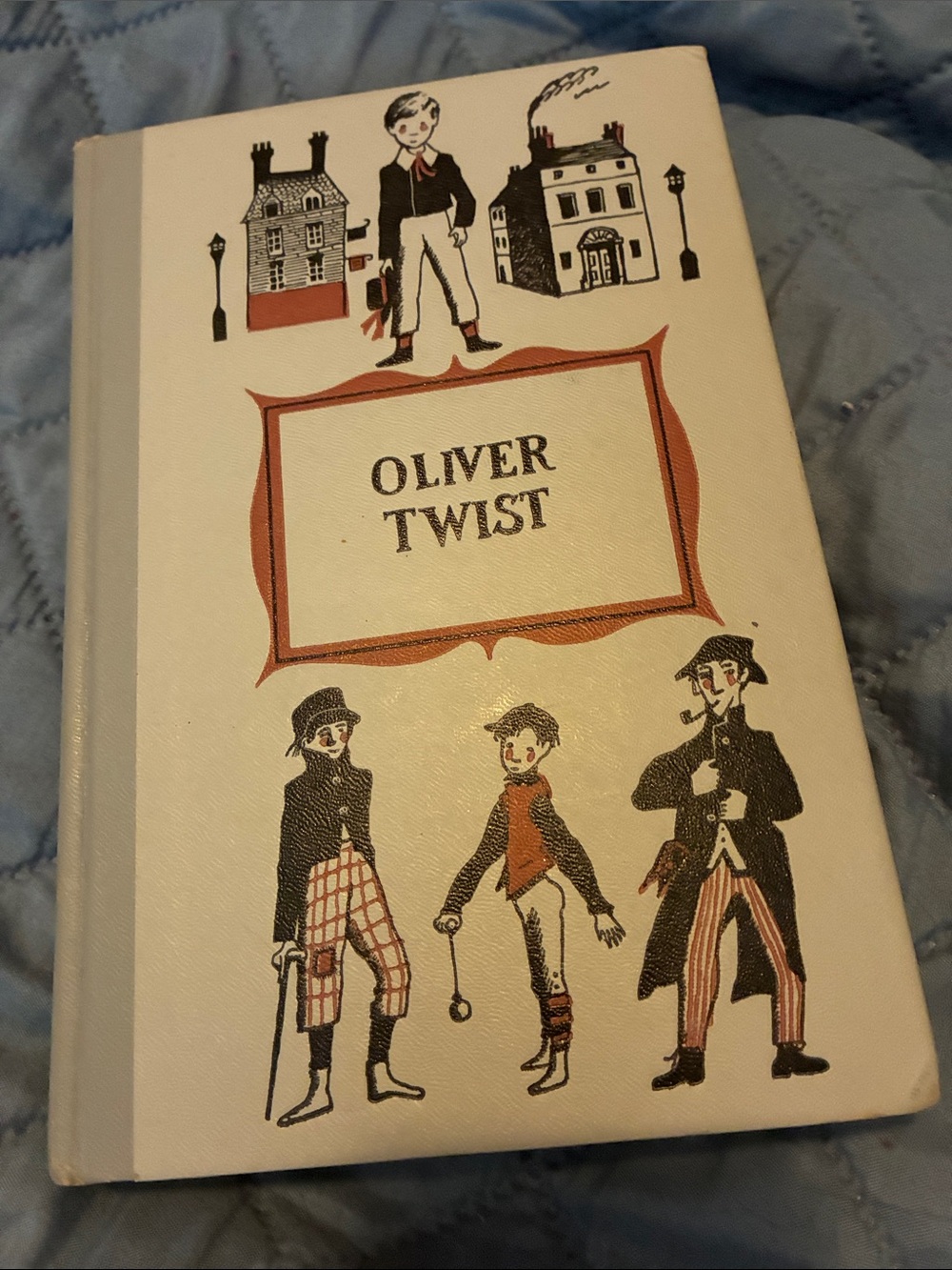 Oliver Twist Decorative Hardcover Book Cover – Cream, Black & Red